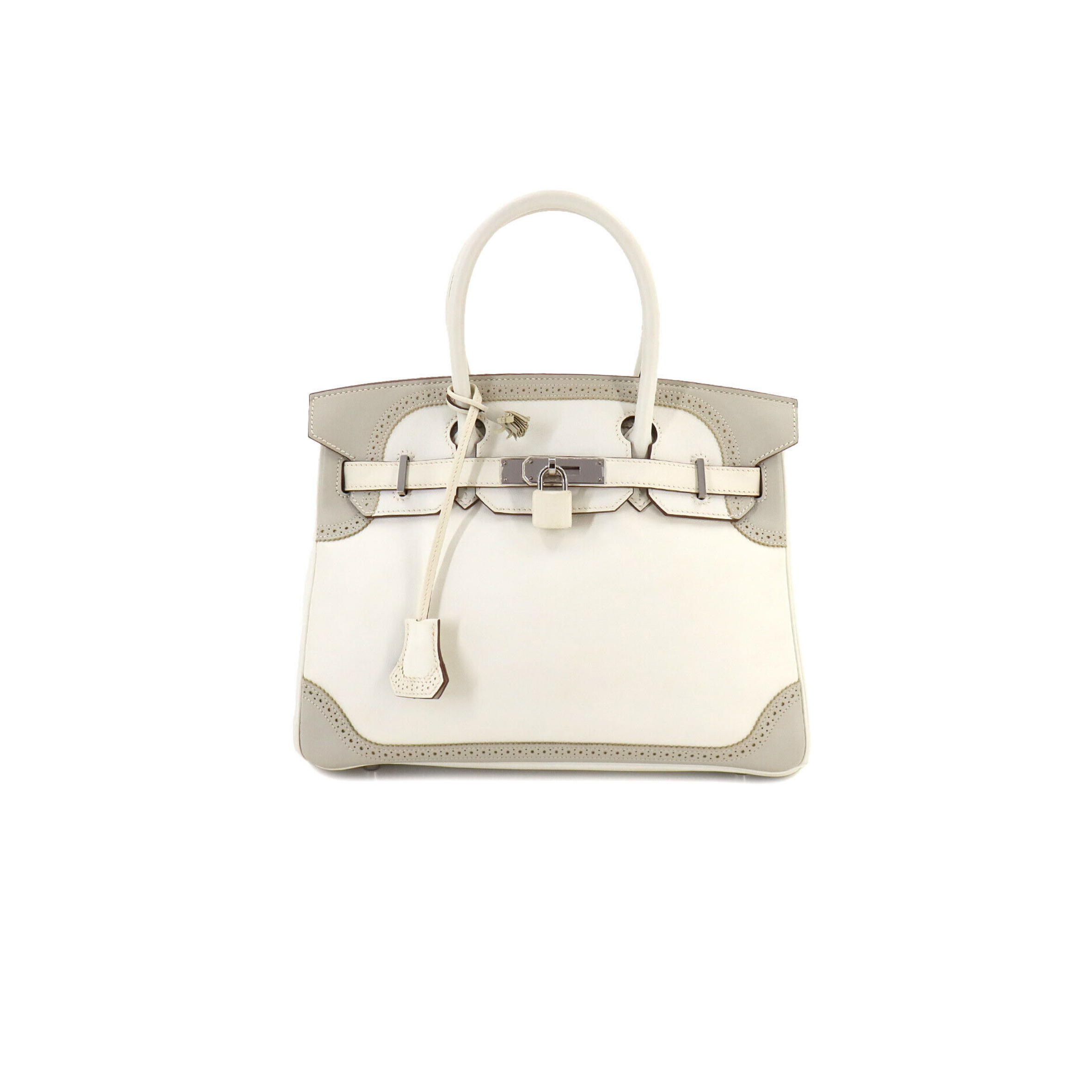 h**mes birkin 35 swift and togo lace series Di*m*nd grey and apricot grey silver buckle h082650ck03 (35*28*18cm)